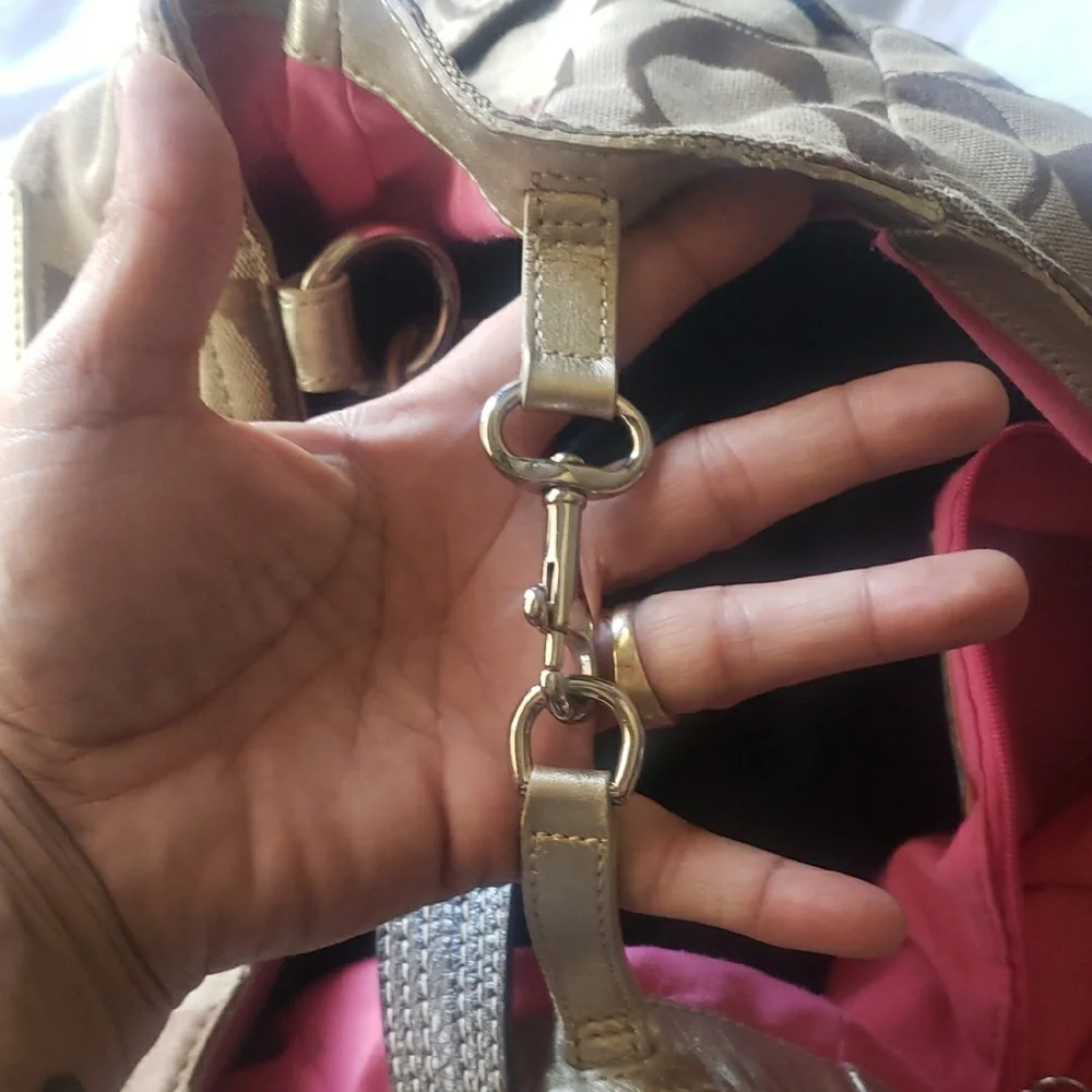 Coach Brown and Pink Travel Bags with Signature Monogram Personally Restored - Picture 11 of 14